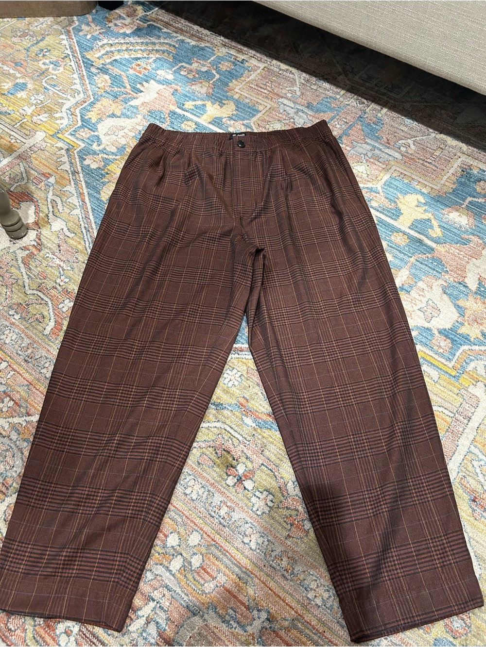 Madewell Men's Brown Plaid Trousers